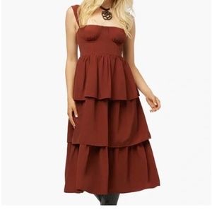 Corset Maxi Dress in Smoked Paprika